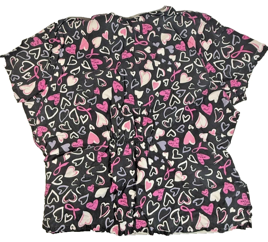 Scrub Shirt Two 3XL Hearts and Solid Black - Image 4 of 4