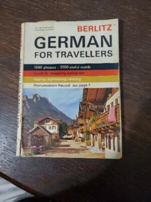 Berlitz German For Travellers (1973 Paperback) Well Worn