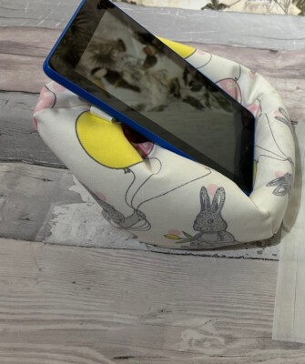 Bunny bean bag lap Cushion Ipad -Tablet Kindle holder stand Easter Gift 