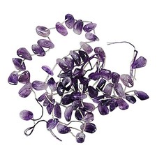 Lot of 3 Natural Chips Amethyst Beads For Jewelry Making 3x13"
