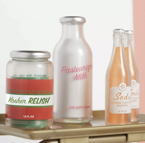 NEW American Girl Maryellen’s Retro Refrigerator + Mini Doll Food Pink Fridge - Picture 7 of 8