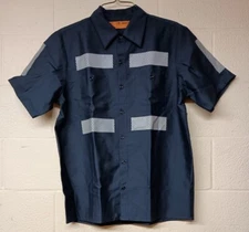 Official Workwear Work Shirt Short Sleeve Hi Vis Dark Gray Black Men's Large NEW