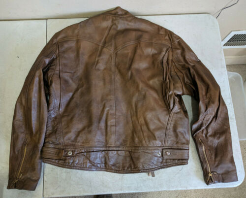 Vintage Kawasaki Cyclewear Motorcycle Genuine Leather Jacket Coat Sz 44 - Picture 7 of 8