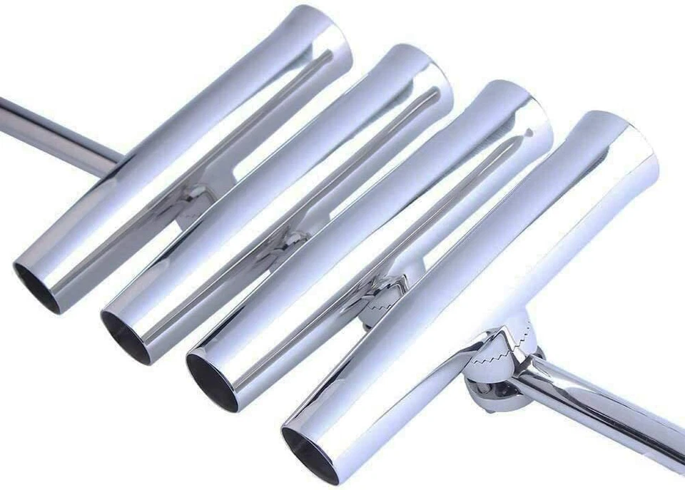 4X Boat Fishing Rod Holder Clamp on fit 7/8" -1" Rail Mount 316 Stainless Steel - image 2 of 4