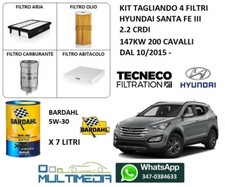 TAGLIANDO FILTRI E OLIO BARDAHL HYUNDAI SANTA FE III 2.2 CRDI 147 KW 200 CV