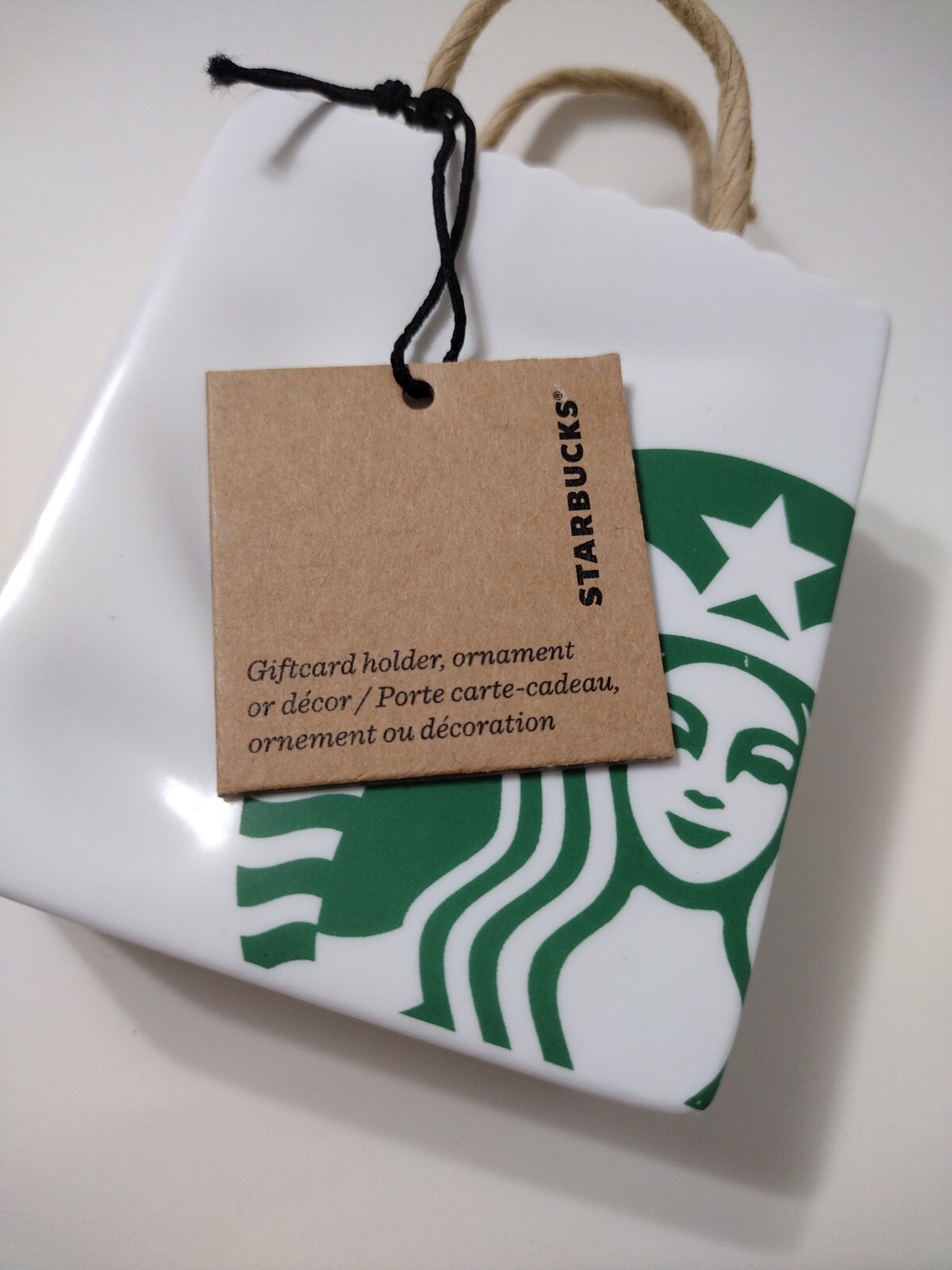 Starbucks Mini Ceramic Tote Bag Gift Card Holder/Ornament 2018 eBay