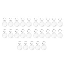 25PCS Clear Blank Photo Keyrings Personalised Round Picture Frame Keyring