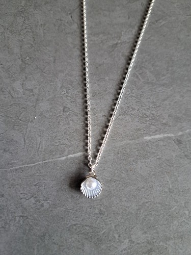 Women Children Girls Silver Plated Pendant Necklace Oyster Shell Charm Summer - Picture 7 of 10
