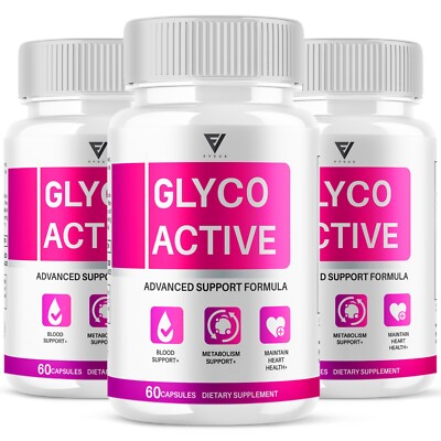 (3 Pack) Glyco Active Capsules, Glyco Active Glycogen Support (180 Capsules)