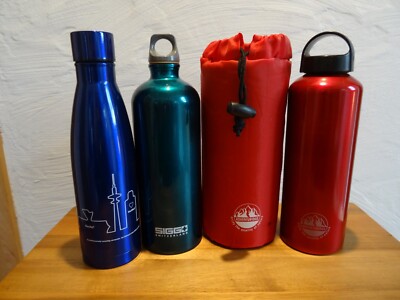 Alu Trinkflaschen 3x, Sigg + Adventuridge (mit Schutz) + Noname