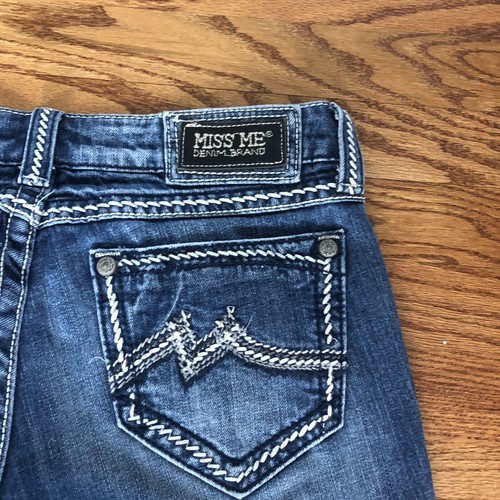 Miss Me Boot Cut Sz 30 (30x31) Boot Cut Jeans Thick Stitch Embellished JD1042TR - Picture 11 of 11