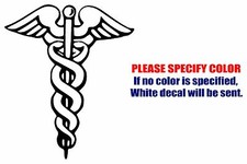 Caduceus Medical Graphic Die Cut decal sticker Car Truck Boat Window Bumper 12"