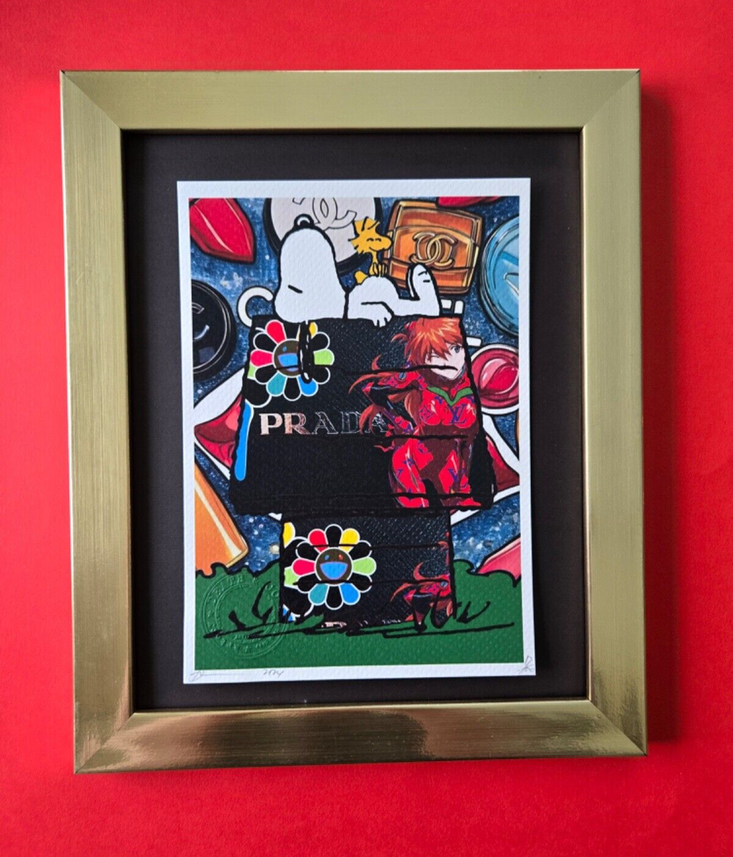【DEATH NYC】Snoopy＆Wood Stock DEATH NYC Signed Original Hand Signed Print Framed LtEd COA