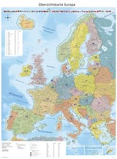 Übersichtskarte Europa (politisch) 2023 EU, Poster mit Laminierung, 90 x 123 cm