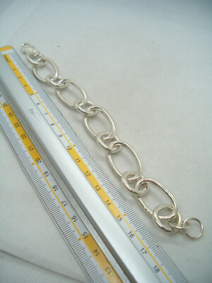 Bracciale - Braccialetto - Catena in Argento 925‰, maglie Rolò ovali Bracciale - Braccialetto - Catena in Argento 925‰, maglie Rolò ovali