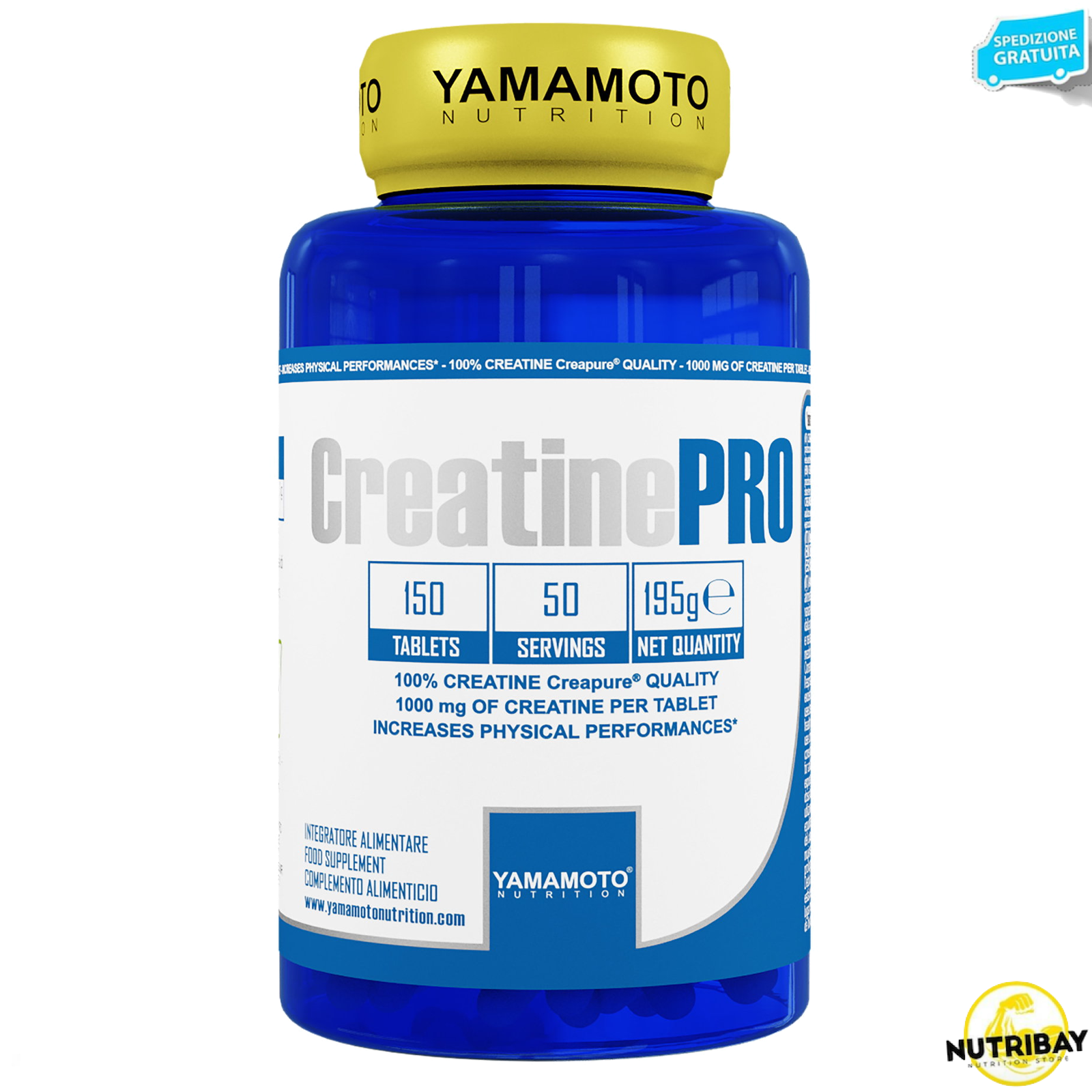 Creatine PRO Creapure Quality di YAMAMOTO NUTRITION 150 cpr 50 dosi