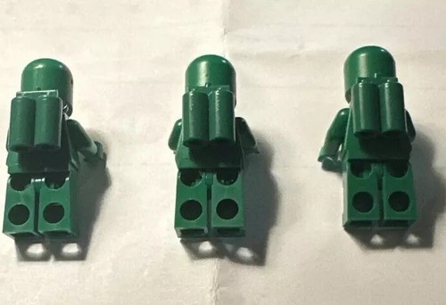 LEGO Lot Of 3 Classic Green Spaceman With Space Helmet / Air Tank Read Desc - Picture 2 of 2