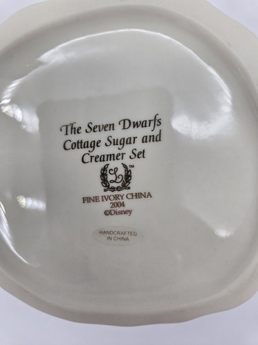 Lenox Disney Seven Dwarfs Cottage Sugar Creamer Set Snow White 2004 Grumpy Dopey - Picture 19 of 19