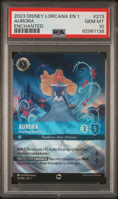 PSA10Disney Lorcana オーロラ #213エンチャンテッド PSA 10 Disney Lorcana Enchanted Aurora Dreaming Guardian 213