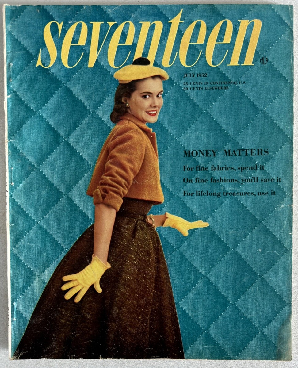 SEVENTEEN 雑誌 雑誌セット Seventeen Magazine July 1952 Vintage MCM Women's Fashions