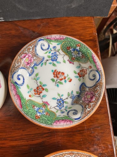 Antike Minton Kaffeedosen und Untertassen x 6,19. Jahrhundert, 6 cm groß, 2 Untertassenchips - Bild 11 von 24