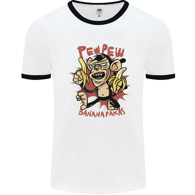 Pew Pew Bananafakas Bananas Monkey Herren Ringer T-Shirt