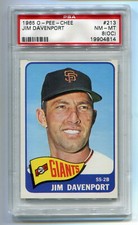 1965 65 OPC O-Pee-Chee 213 Jim Davenport PSA 8 OC NM-Mint Vintage S.F. SF Giants