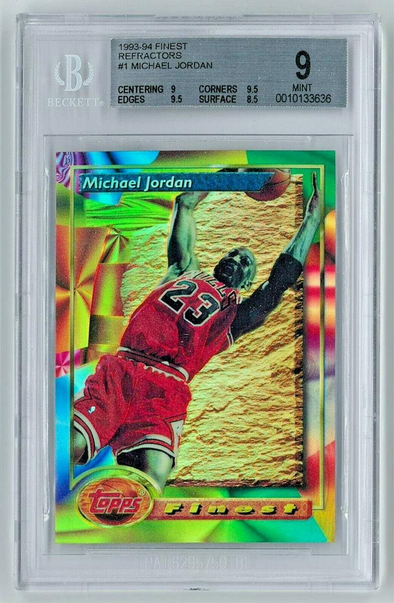 MICHAEL JORDAN 1993 Topps Finest REFRACTOR #1 - BGS 9 Mint w/ 2 