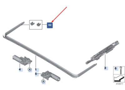 BMW X2 F39 Dach-Windabweiserscharnier 54107461205 7461205 NEU