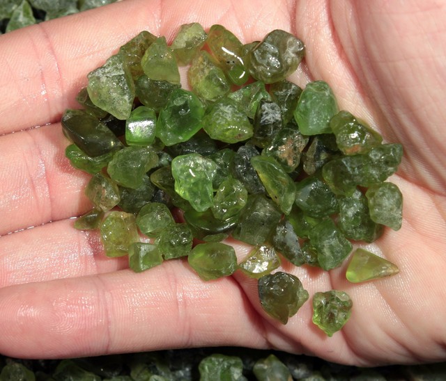Arizona Peridot San Carlos facet rough specimens 20 grams each (100