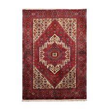 3’5” x 5’ Vintage Hand Knotted 100% Wool Bidjaar 250 KPSI Oriental Area Rug Red