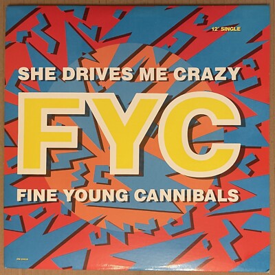 FINE YOUNG CANNIBALS - She Drives Me Crazy - 12'' Single (Vinyl LP) 1988 IRS23926