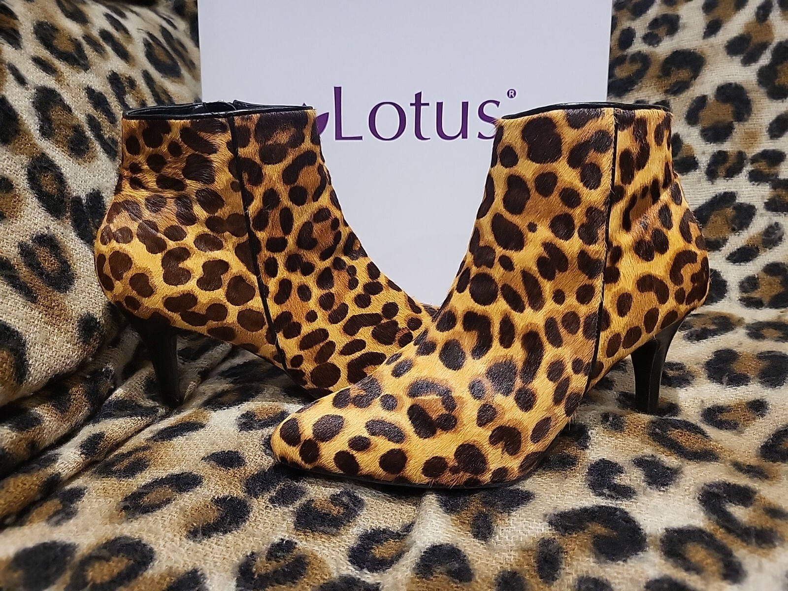 PONY Stivaletti leopardati pelle capelli di cavallo LOTUS UK 5 EU 38 NUOVI imballati