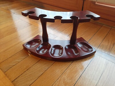 5 Seater Wooden Pipe Rest - Pipe Rack - Pipe Pipes Pfeifen 烟斗 NEW