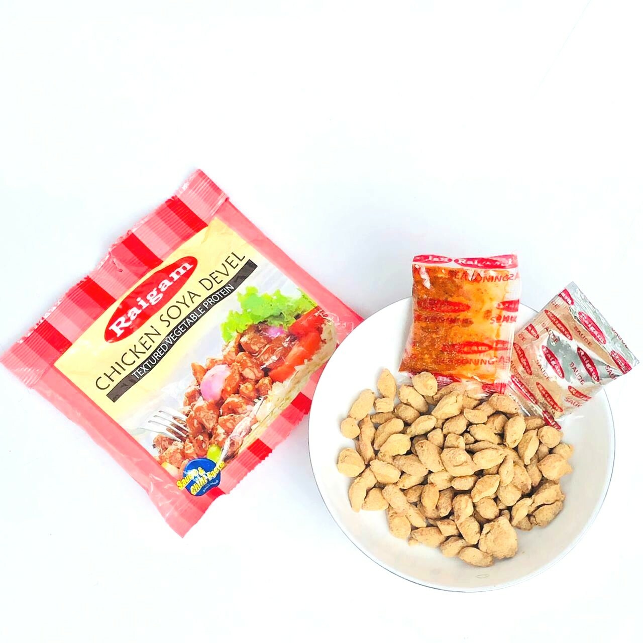 POLLO Devillado Soya Carne Ceilán Alto Proteico Comida Vegetariana Saludable 90 g