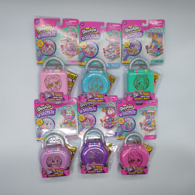 (LOT) Shopkins Lil' Secrets Secret Map Lock/Locket Toys BUNDLE of 6