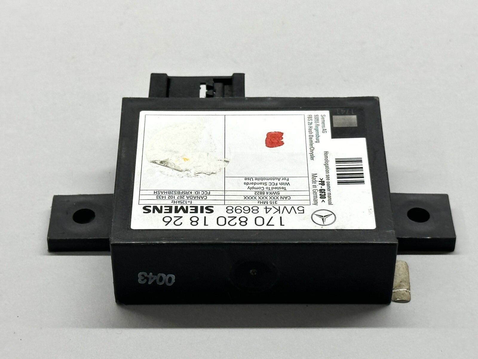2001 - 2004 MERCEDES R170 SLK230 SLK320 Immobilizer Relay Module 