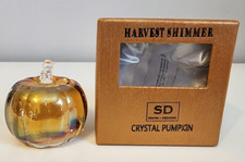 Crystal Pumpkin Paper Weight Home Decor Harvest Shimmer Simon Designs New in Box