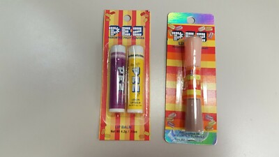 Lot of 2 PEZ Lotta Luv Lip Balm (2) and Lip Gloss 2002 and 2003 Mint On Card