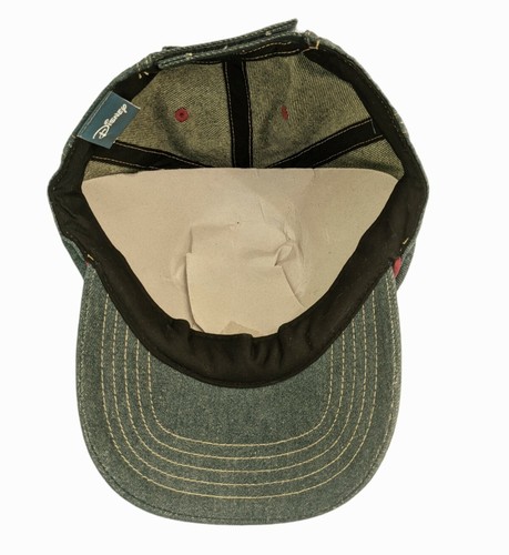Vintage Mickey Mouse Disney Denim Blue Strapback Hat Cap Unworn With Insert - Picture 5 of 7