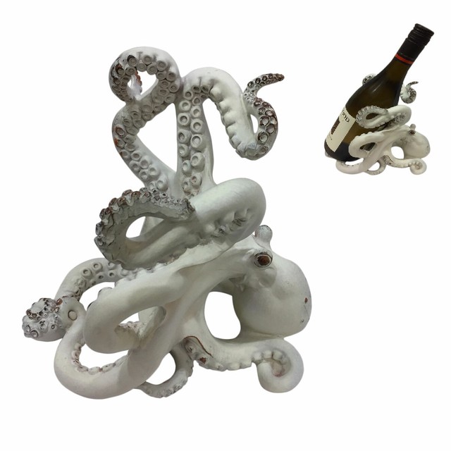 Octopus Kraken Wine Bottle Holder Tabletop Wine Rack Sea Life Decor