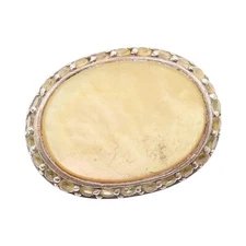 925 Sterling Silver Vintage Ring Oval Gemstone Halo Citrine Frame Sz 10  RG31822