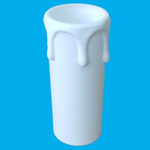 10x White Drip Candle Sleeve Wax Effect Chandelier Light Bulb Cover 70mm x 27mm - Picture 2 of 3