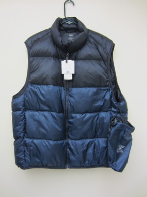 New UNIQLO Men Ultra Light Down Vest, 8.5 Oz, Size 3XL, Navy Blue