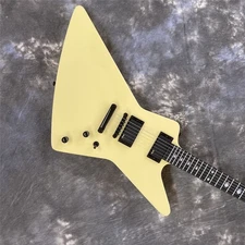 Cream Solid Body Electric Guitar Explorer HH Pickups Fixed Bridge