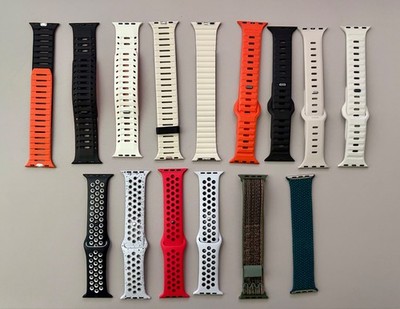 Lot of 16 Apple Watch Ultra 1/2/3 & 46mm Bands - Apple, Nomad, Nike + More