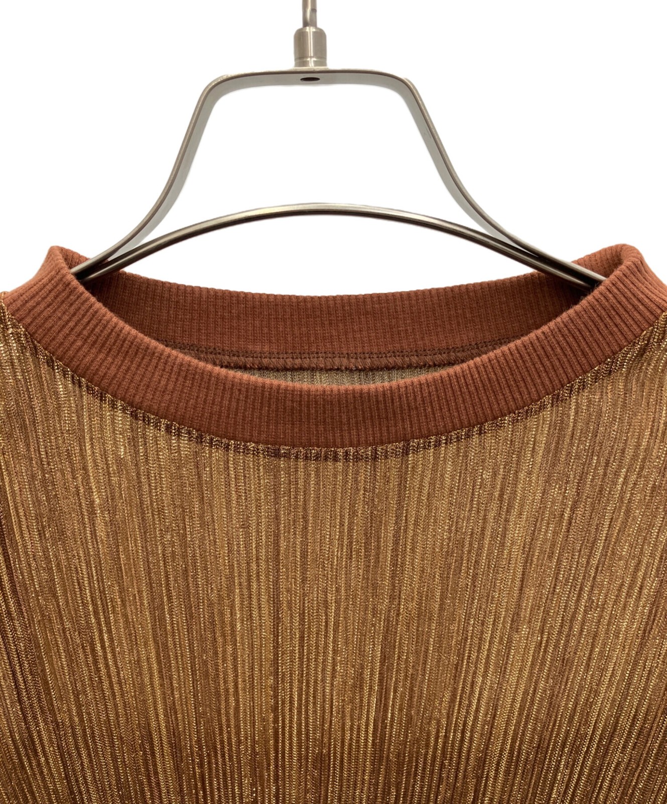 Ameri Medismocking Lame Dress Brown Size: SIZE M - image 4