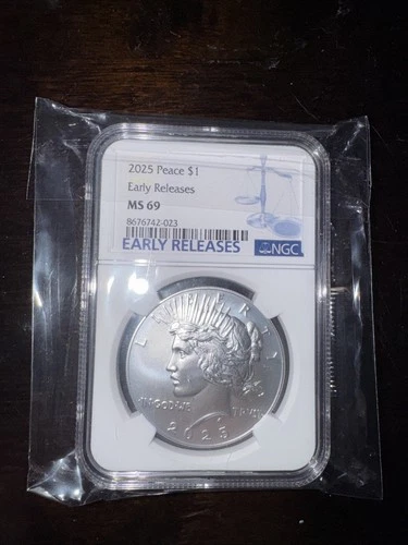 2025 Silver Peace Dollar NGC Early Release Ms 69. Fine Silver