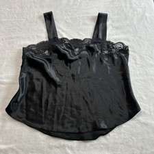 Vintage Lucie Ann Black Lace Camisole Top Size 38