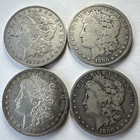 Lot of Four 1880-P Morgan Silver Dollars U.S. $1 Coins